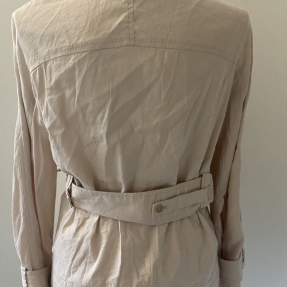 Women's Vince Drapey Belted Linen Blend Jacket Sand Glow Size SMALL Retail $445 - Picture 8 of 15